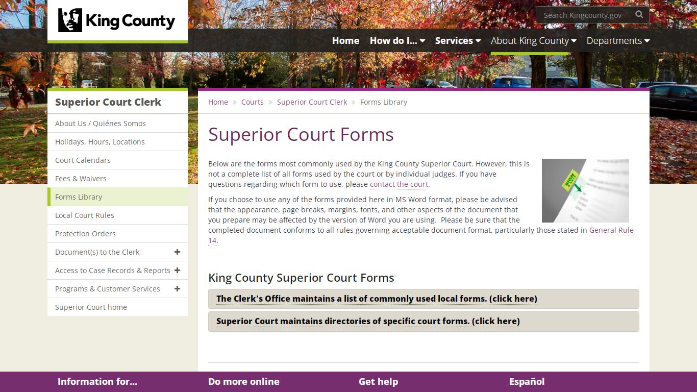 Superior Court Forms - King County